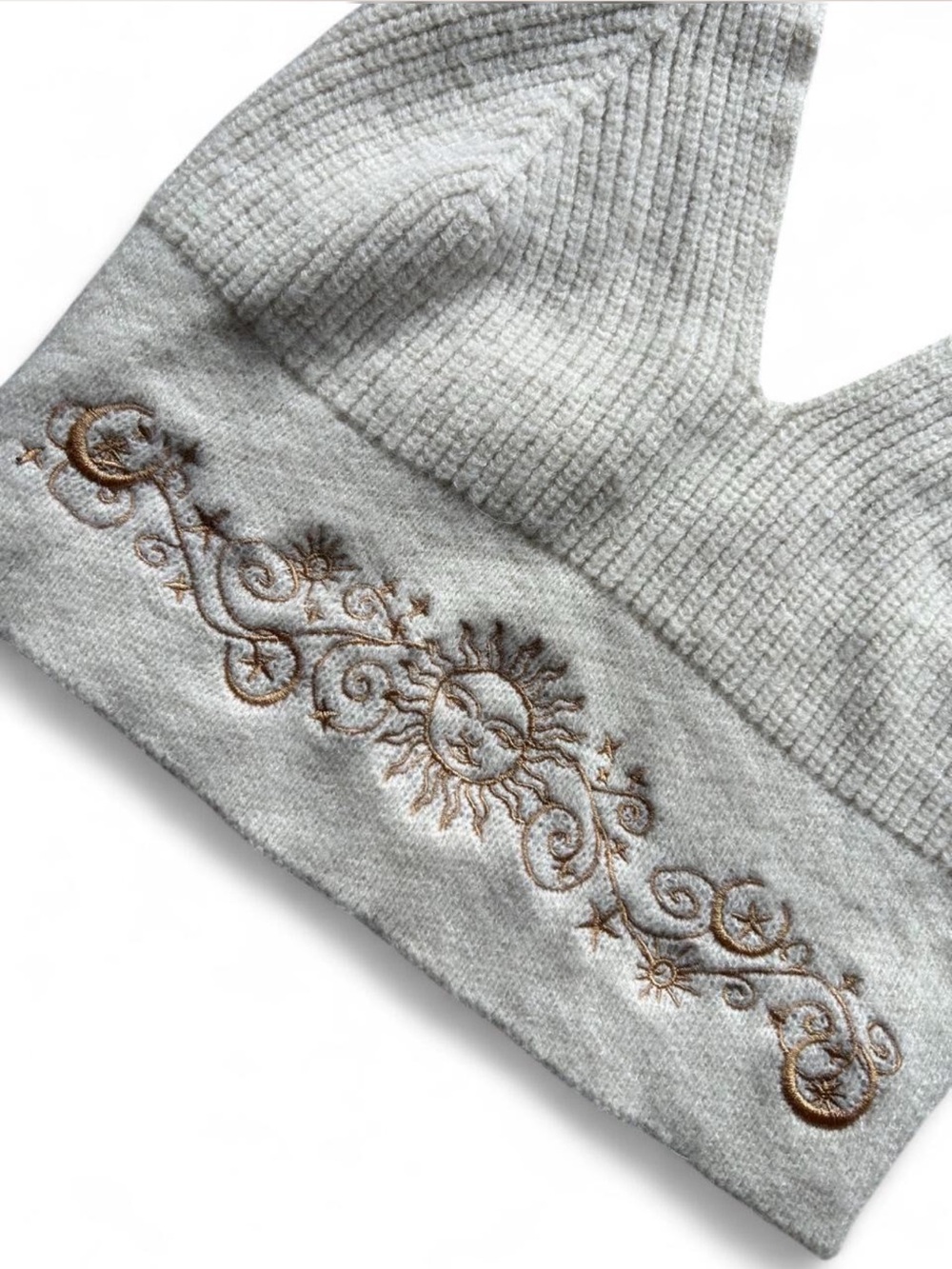 Cashmere Wool Celestial Halter Knit Top S/M Fairy Whimsigoth Sun Moon Coquette - Picture 6 of 8